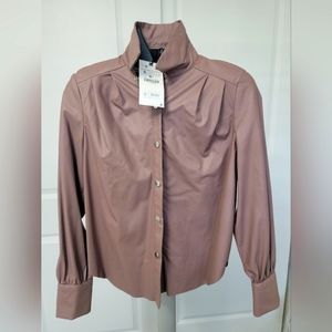 Zara faux leather shirt